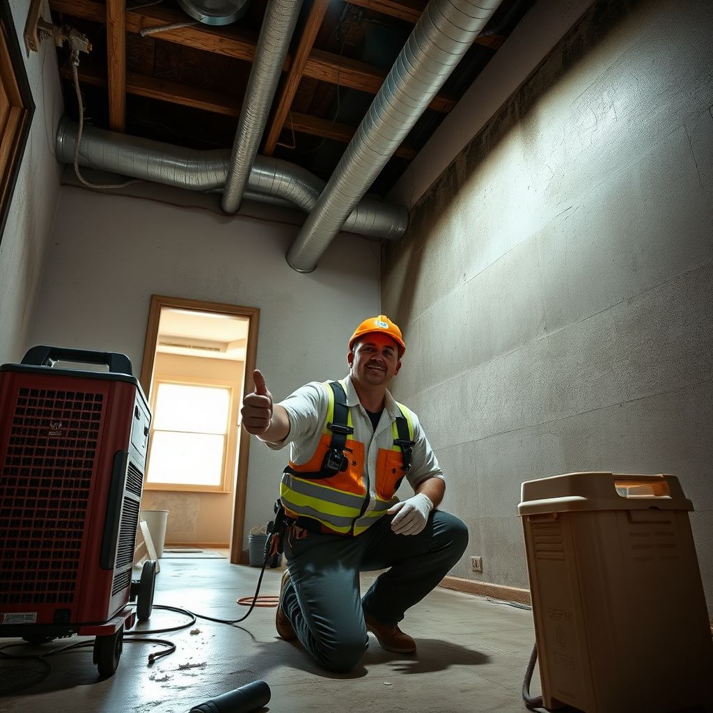 A certified mold remediation technician from Storm Guard Mold Removal inspecting a wall in a Buda residential property.